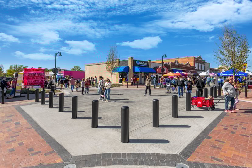 Protecting Pedestrians at Garland Square with Crash-Rated Removable Bollards