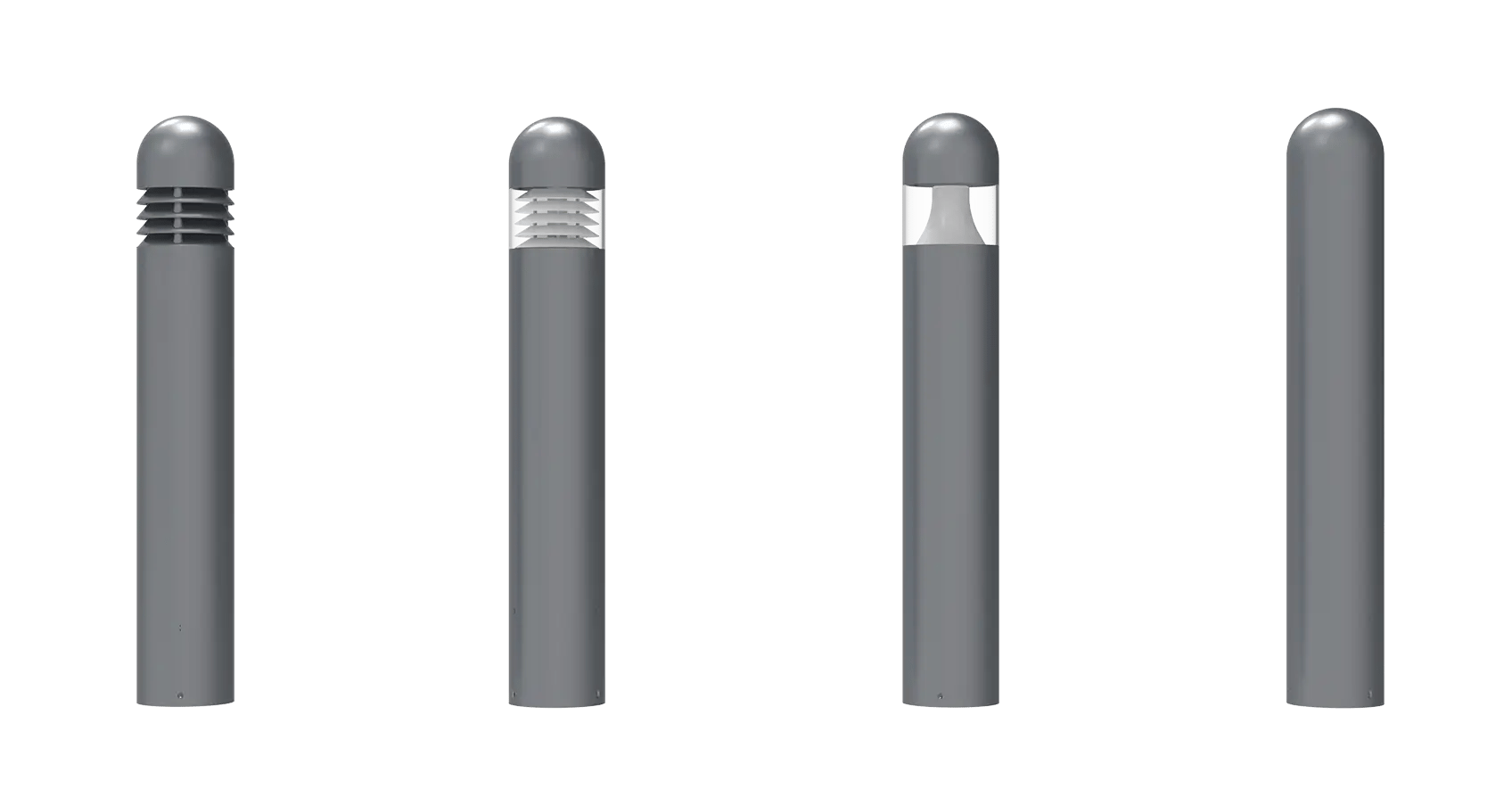 Impact-rated lighted bollards