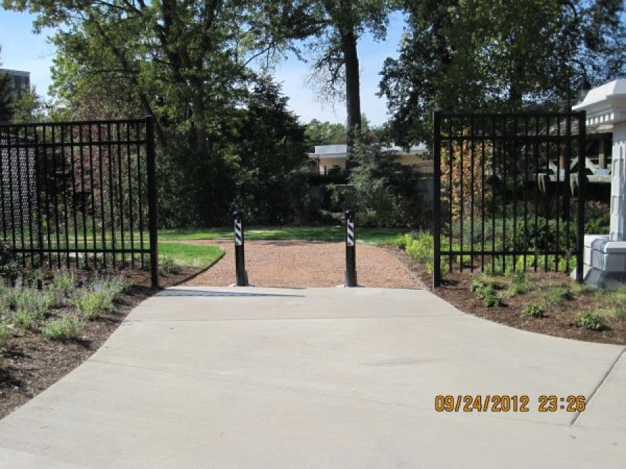 TrafficGuard, Inc Round Post Top Lock - Hinged bollards North Central College, Naperville, IL